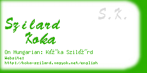 szilard koka business card